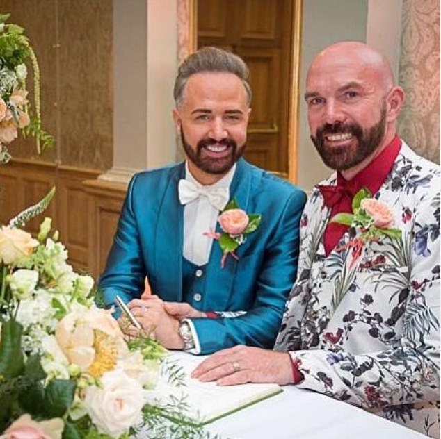 He admitted he was looking for 'a new start' after tying the knot with husband Tony Ashby-Steed in 2017 (pictured at their wedding)