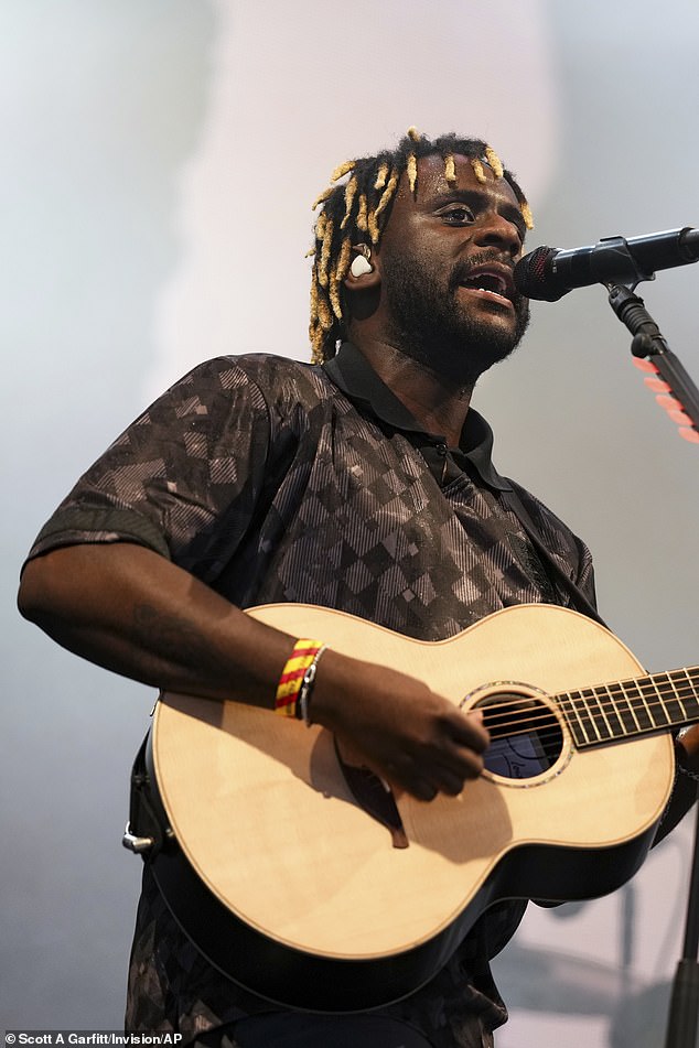 Myles Smith brought his guitar out as he performed for the revellers