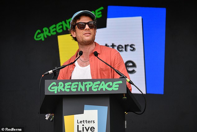 James Norton took to the stage during Letters Live at the Greenpeace stage