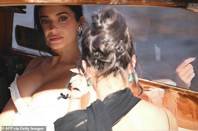 Kylie Jenner leaves the Gritti Palace Hotel on the wedding day of Amazon founder Jeff Bezos with Lauren Sanchez, in Venice on June 27, 2025