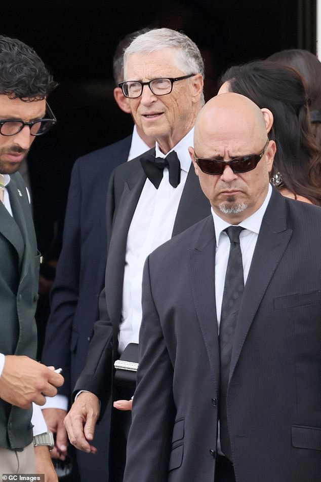 Bill Gates arrives at the Jeff Bezos and Lauren Sanchez Wedding on June 27, 2025 in Venice, Italy