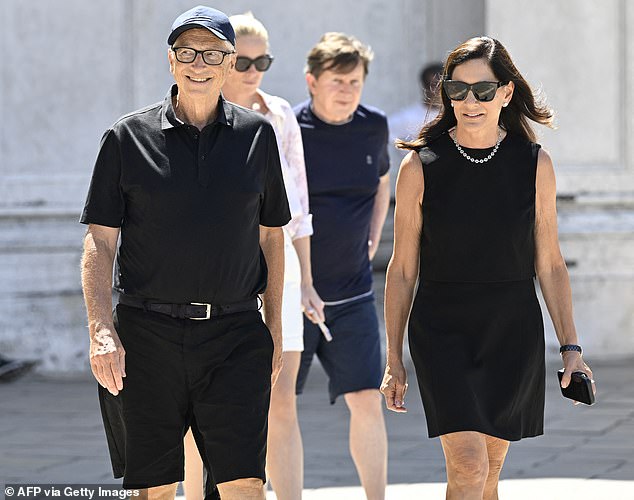 Billionaire Bill Gates goes incognito with new girlfriend as other Bezos wedding guests lap up the limelight