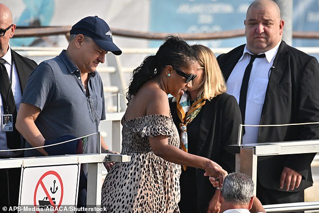Ted Sarandos and Nicole Avant arriving at Venice airport ahead of Jeff Bezos' wedding