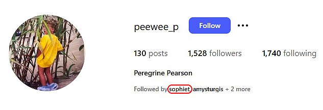 As well as being spotted out together, the pair have also reconnected on social media, with Sophie following Peregrine on Instagram on once more