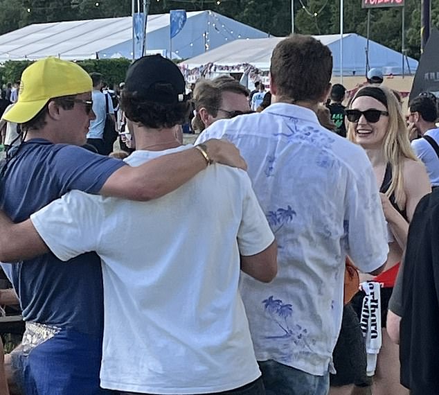 They were joined at the festival by a large group of pals