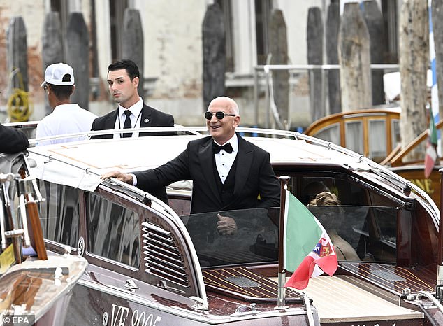 Just moments earlier, Bezos was spotted heading to his $20 million Venetian wedding ceremony, donning a tuxedo and huge grin