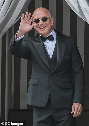 Happy couple Bezos and Sanchez exchanged vows again on Friday
