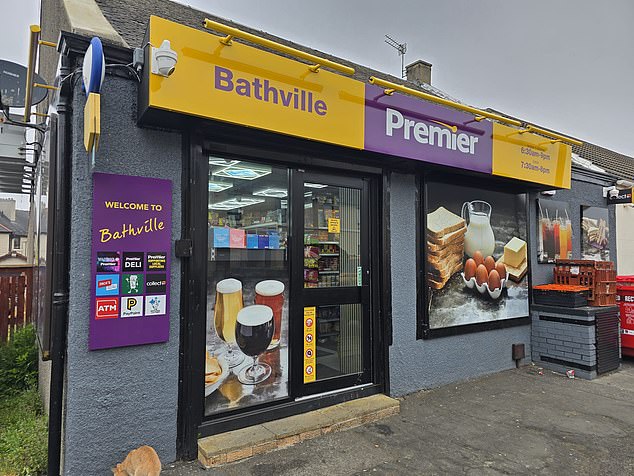 Shop bosses took to social media to share the video and are now appealing for any information about the culprit. Pictured: The Armadale Premier in Bathgate