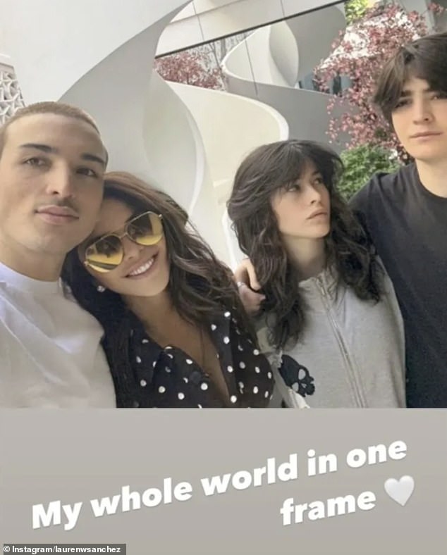 Lauren Sanchez and her children in a Mother's Day 2025 Instagram Story