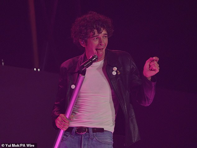 The band then launched into Chocolate from their 2013 self-titled debut, before Healy remarked, 'I was only joking about being a poet' at its conclusion