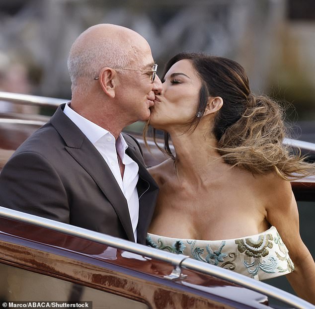 About 200 guests - including a whole host of A-list celebrities and tech moguls - attended Jeff Bezos and Lauren Sanchez's wedding earlier today
