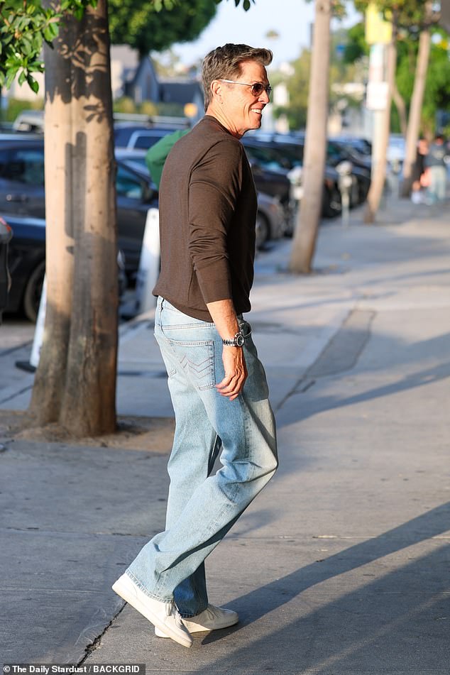 The Endeavor Talent Agency executive chairman kept his look casual as he and his pals arrived at Craig's in West Hollywood