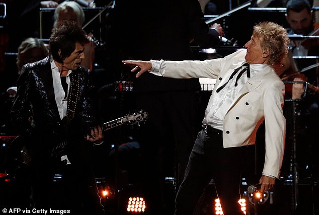 There are also set to be appearances from three special guests on Sunday, who are reportedly Mick Hucknall, Lulu and Ronnie Wood (Pictured with Sir Rod in 2020)