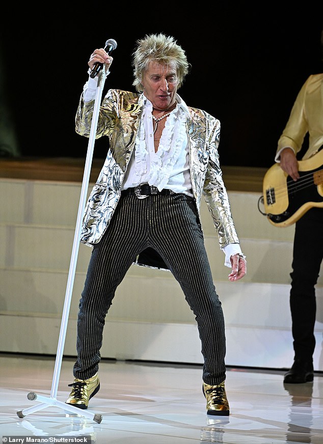 Speaking to The Mirror , a source has now lifted the lid on Rod's preparation for Sunday's gig, saying: 'He is fully-fit and raring to go' (Seen in March)