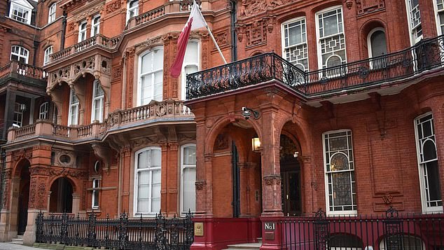 The Qatari Embassy, pictured, which housed Al-Gherainiq after he first arrived in London, has been at the centre of controversy itself in the past