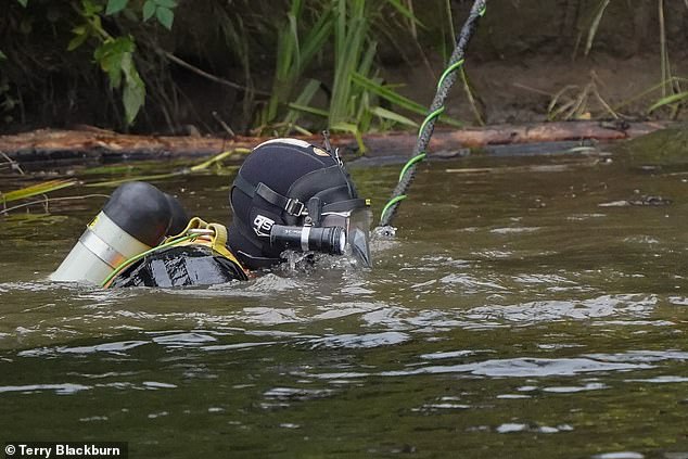 Divers were seen searching the River Tees in Stockton, Teesside, today