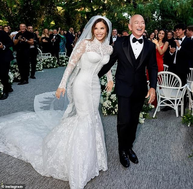 Described as the 'wedding of the century,' the 61-year-old Amazon founder and 55-year-old former journalist exchanged vows in front of almost 200 VIP guests on San Giorgio Maggiore island on Friday