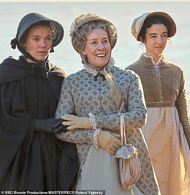 As a young Jane (right) in Miss Austen