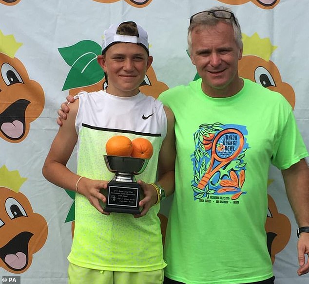 Even at a young age, Draper wasn't afraid to challenge his coach Justin Sherring (right)