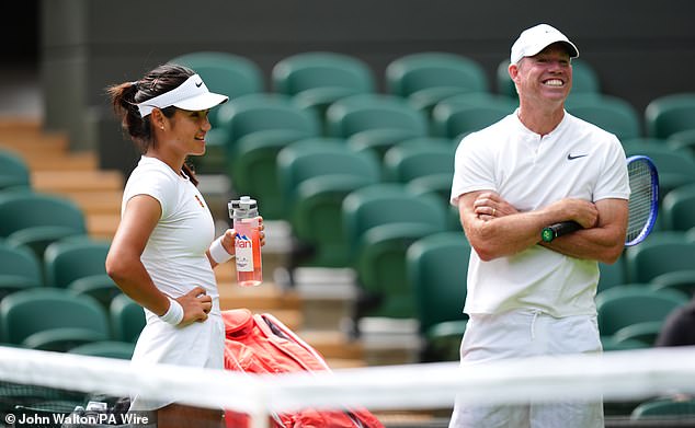 Mark Petchey (right), who now works with Draper's close friend Emma Raducanu (left), remembers the first time he met the star