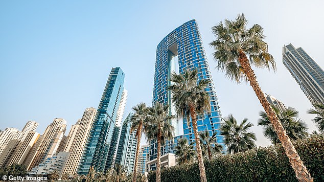 Instead of the dream they were met with a 'nightmare' as the pair found Dubai to be 'fake' and too perfect for their liking. Pictured: The view from Jumeirah beach with palm trees