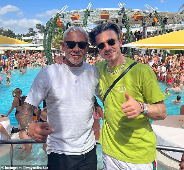 Jack Grealish is another who frequents the club - here, he poses with owner Lineker