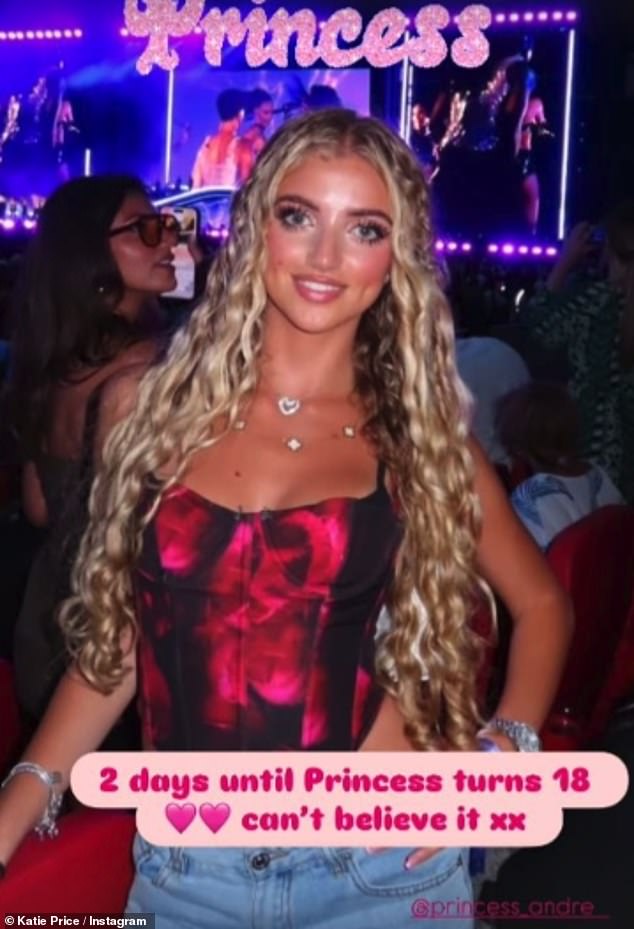 The post was then swiftly taken down before the mum-of-five, who is currently in Dubai , replaced it with another snap of the birthday girl