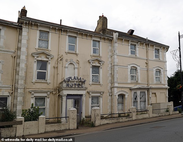 The Esplanade Hotel, left derelict and dull on Sandown High Street