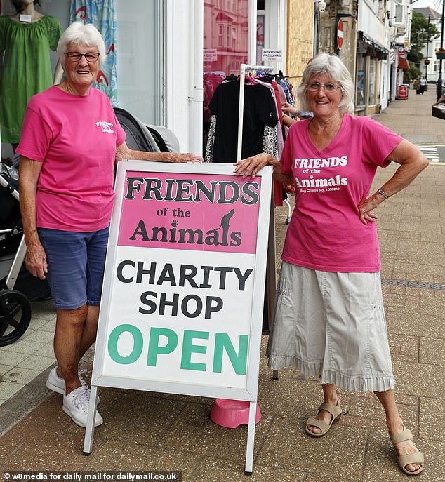 Val Shirt, 82, (left) and Marilyn Cotton, 74, volunteer at a charity shop on Sandown High Street