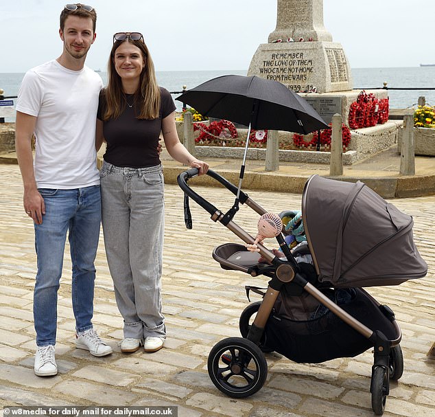 Will Sandy 27, and partner Amy Britain, 27, were visiting Sandown on holiday from Essex