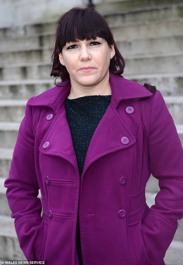 Joanne Mjadzelics - the ex-girlfriend of paedophile Lostprophets singer Ian Watkins - is pictured outside Cardiff Crown after being cleared of six charges