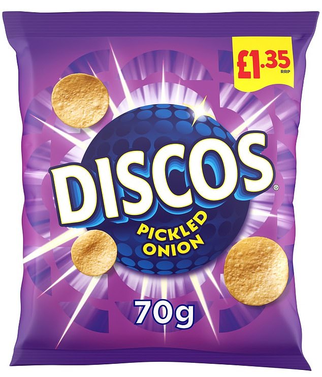 Pickled onion Disco crisps (pictured) will be returning to shop shelves across the UK at the end of August