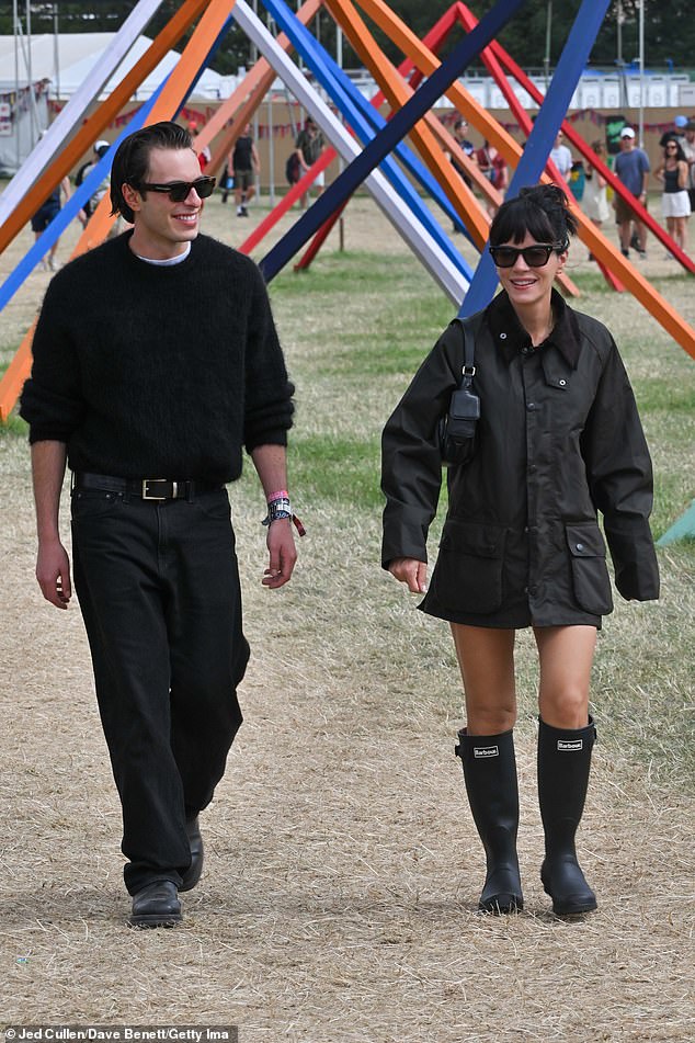 For the morning, Lily looked stylish in a Barbour Bedale wax jacket and Bede wellies