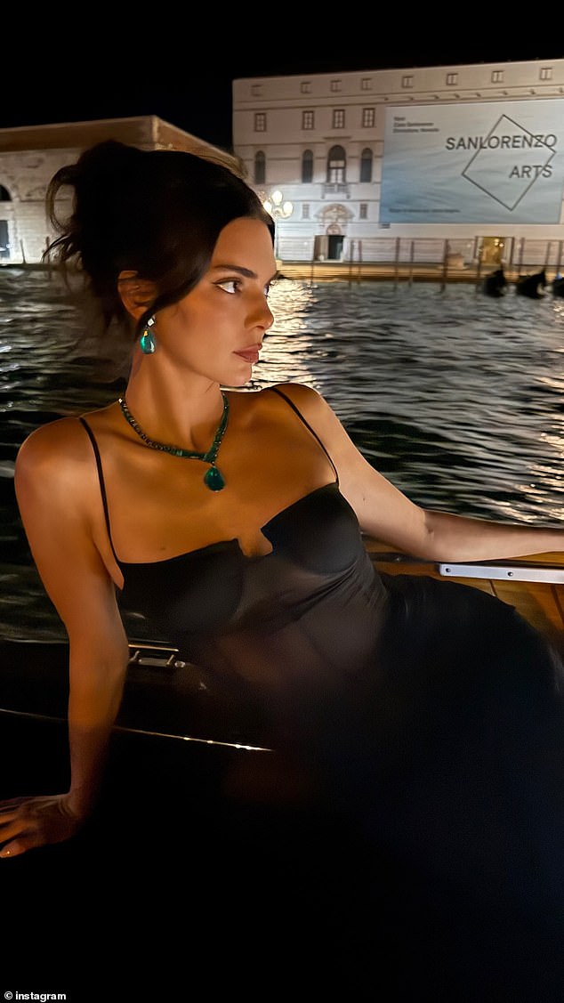 Kardashian supermodel sister Kendall Jenner (pictured) made her own escape from the wedding via boat