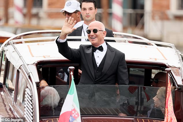 Jeff waved at onlookers as he got ready to finally tie the knot with his wife
