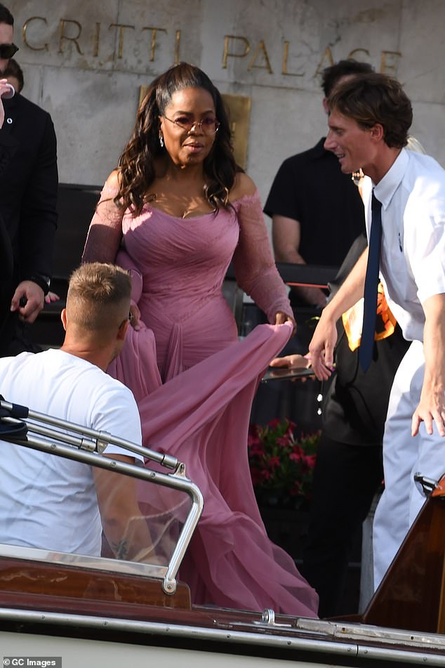 Oprah Winfrey was also among the star-studded guest list and looked incredible in a pink dress, showing off her slimmed-down frame