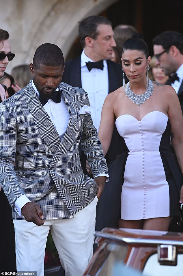 Usher Raymond and Jennifer Goicoechea leave for the wedding on Friday evening