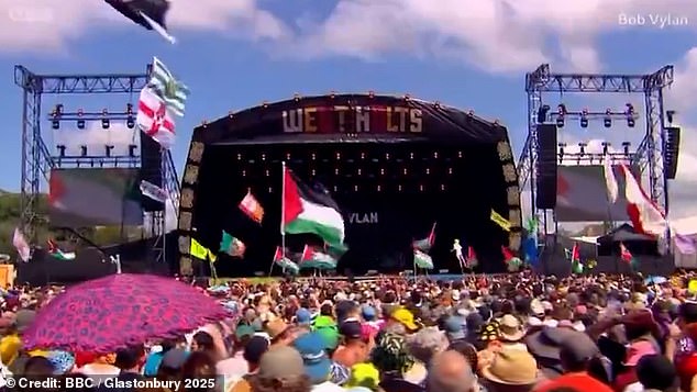 The West Holts stage area was rammed with fans for Bob Vylan's set, with Kneecap expected immediately afterwards