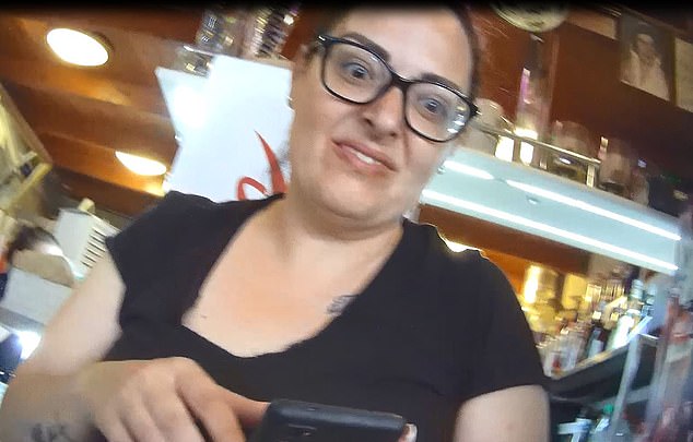 The woman at Velvet's reaction when the undercover reporter asked to pay by card
