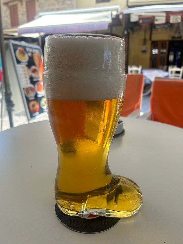 The 'smallest' draught beer option was said to be a 1L boot when the reporter visited Velvet