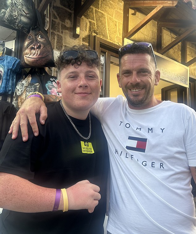 Mark and Ethan Williams said they had only been on the island two days and had already fallen for one of the overpriced bars, having been charged '¿150 for one round of drinks for nine
