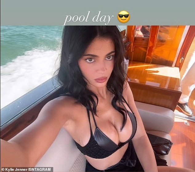 Kylie ensured all eyes were on her as she attended a pool party, documenting the trip on social media