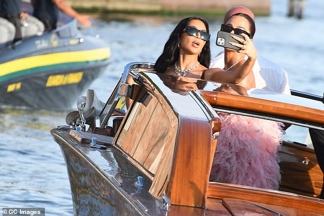 They both snapped selfies as they made the most of their time in Venice, though they dashed off the next day