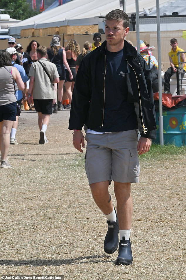 Elsewhere at Glastonbury on Saturday, Will Poulter was also pictured strolling around the festival