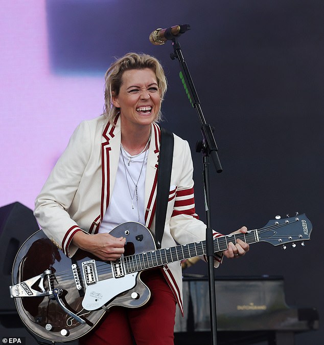 US singer Brandi Carlile performed on the Pyramid Stage on Saturday afternoon