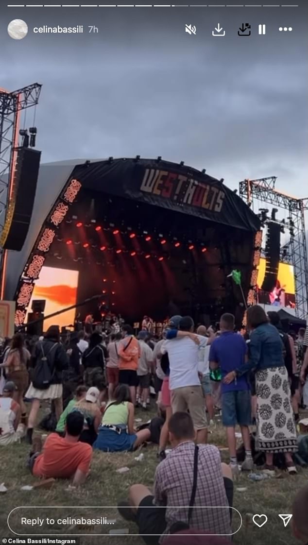 Celina posted a series of photos and videos on her Instagram site after she and Mat, 46, arrived at Worthy Farm, including a sweet snap of the pair together