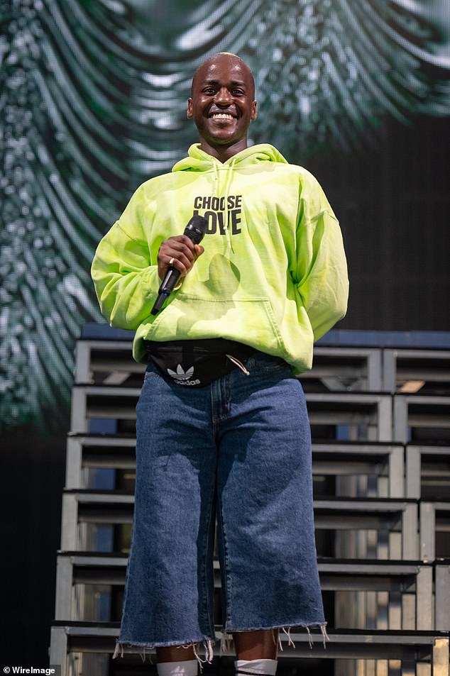 He said: 'I hope you bi****s are f*****g ready! Ladies and gentlemen, they's and them's. All our beautiful trans brothers and sisters. The performance is about to begin'