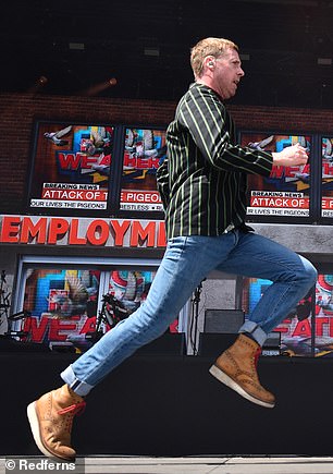 The Kaiser Chiefs took to the stage with Ricky Wilson putting on an energetic show