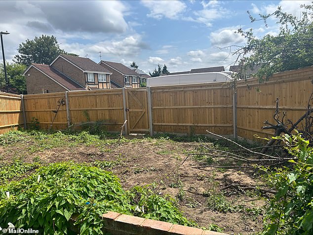 A view of the land that Ms Robson has gained after purchasing it from Taylor Wimpey