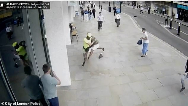 Duarte, who initially stood up and was able to get back on his bike, was then chased down by two more members of the public. Cornered on the side of the pavement, he was pulled from his bike a second time as he attempted to flee